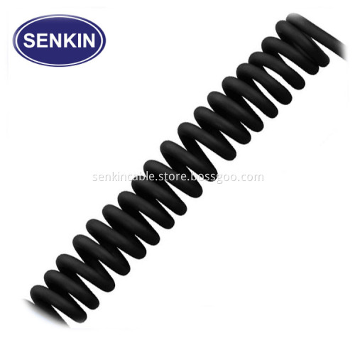Oil Resistance PU Coiled Spring Loaded Cable